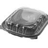 CLEAR CONTAINER WITH BLACK  BOTTOM 9 X 9 X 3